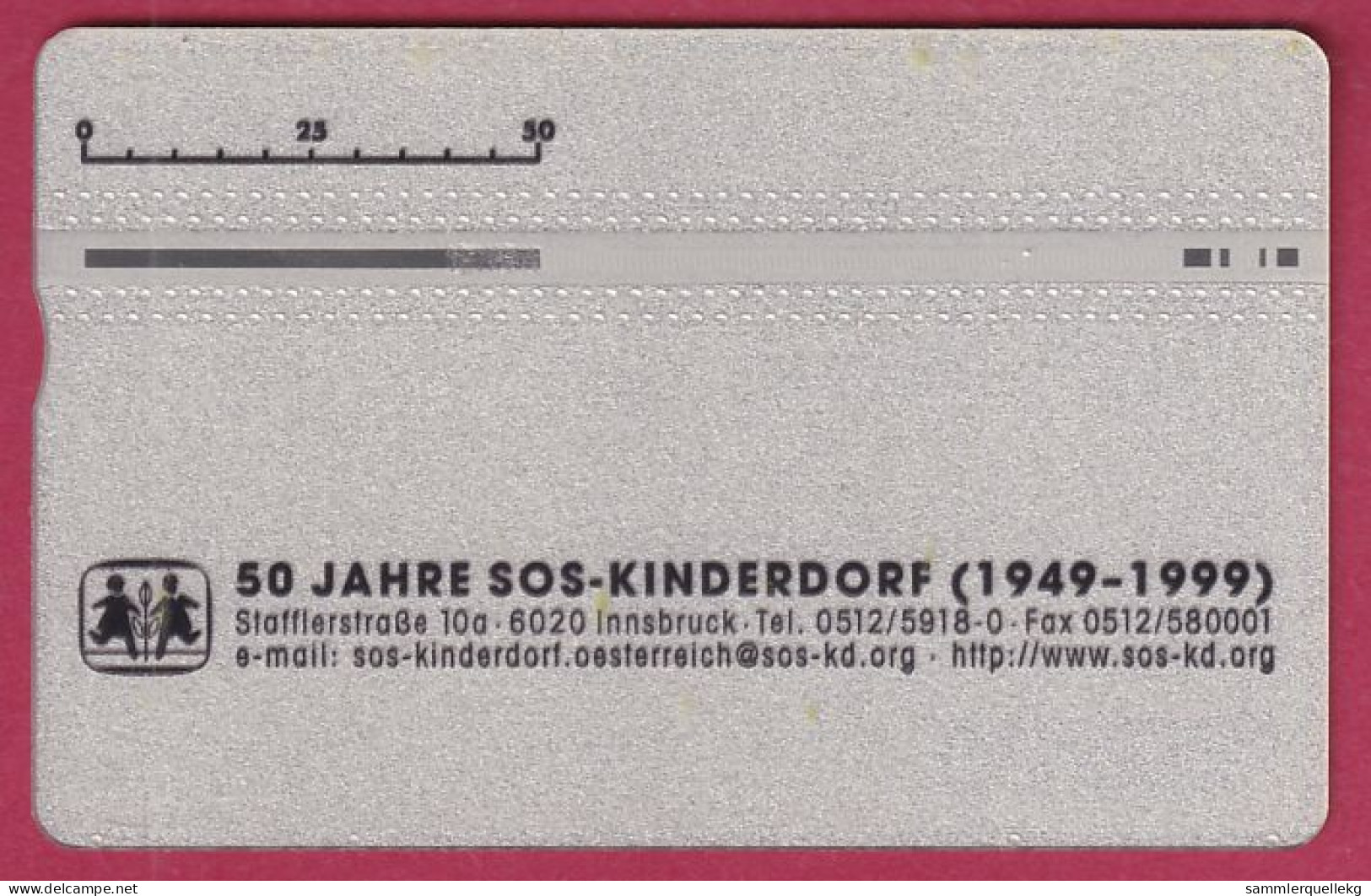 Österreich: Seltene Telefonkarte 50 Jahre SOS - Kinderdorf 1949 - 1999, Gebraucht - Other & Unclassified
