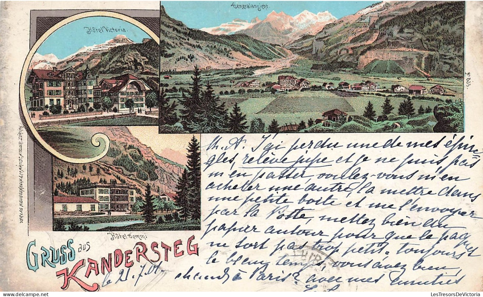 SUISSE - Gruss Aus Kandersteg - Multivues - Montagnes - Dos Non Divisé - Carte Postale Ancienne - Kandersteg