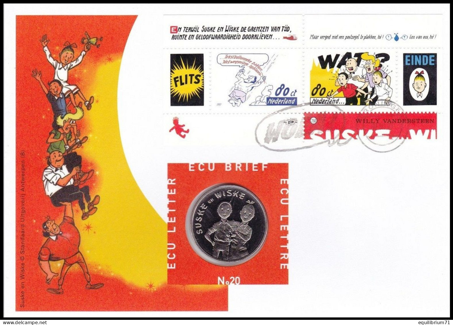 Pays-Bas / Nederland - FDC - NUMISLETTER 20° - Bob & Bobette / Suske En Wiske / Suske Und Wiske / Suske And Wiske - Philabédés (comics)