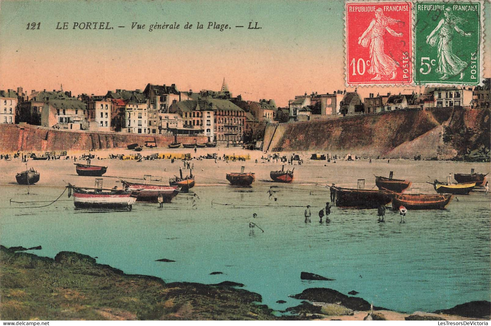 FRANCE - Le Portel - Vue Générale De La Plage - Bateaux - Animé - Carte Postale Ancienne - Le Portel