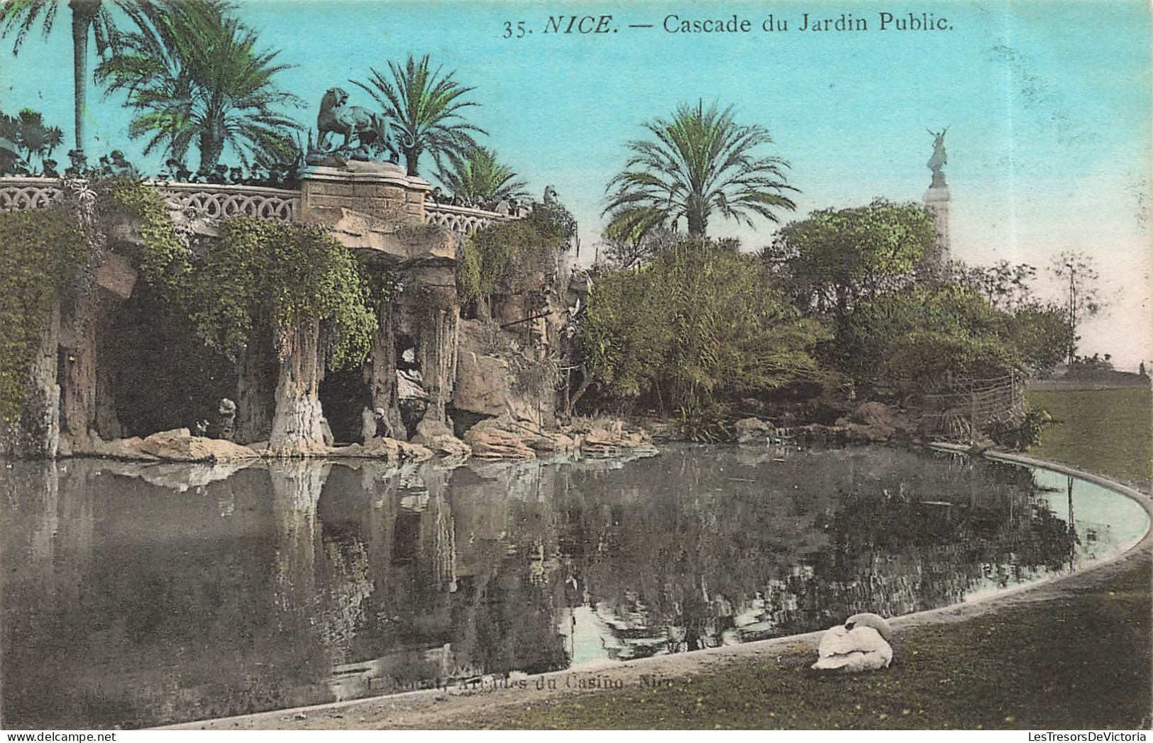 FRANCE - Nice - Cascade Du Jardin Public - Colorisé - Carte Postale Ancienne - Parques, Jardines