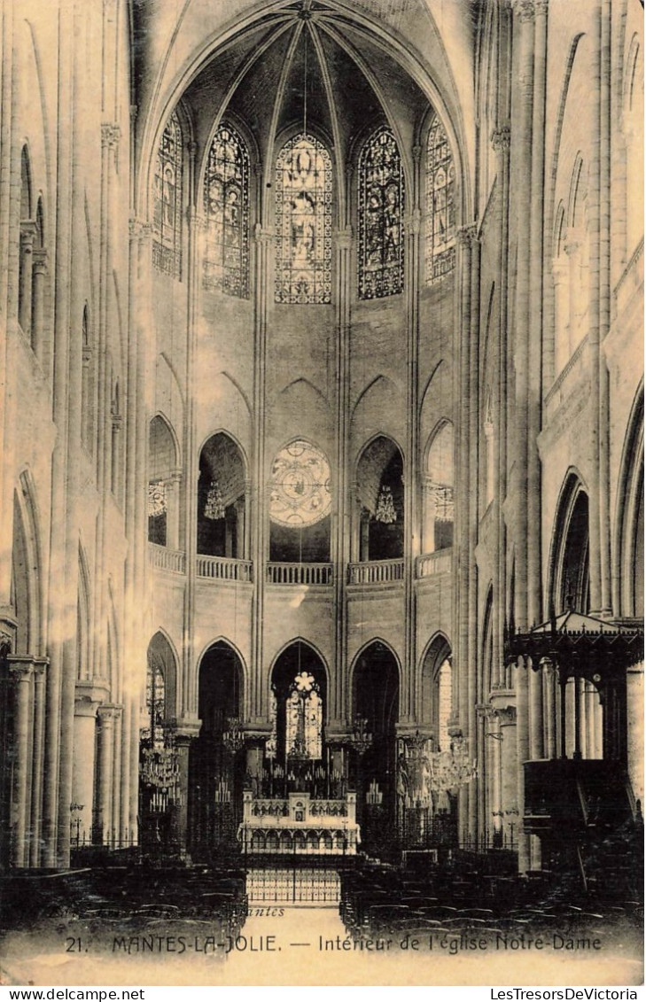 FRANCE - Mantes La Jolie - Intérieur De L'église Notre Dame - Carte Postale Ancienne - Mantes La Jolie