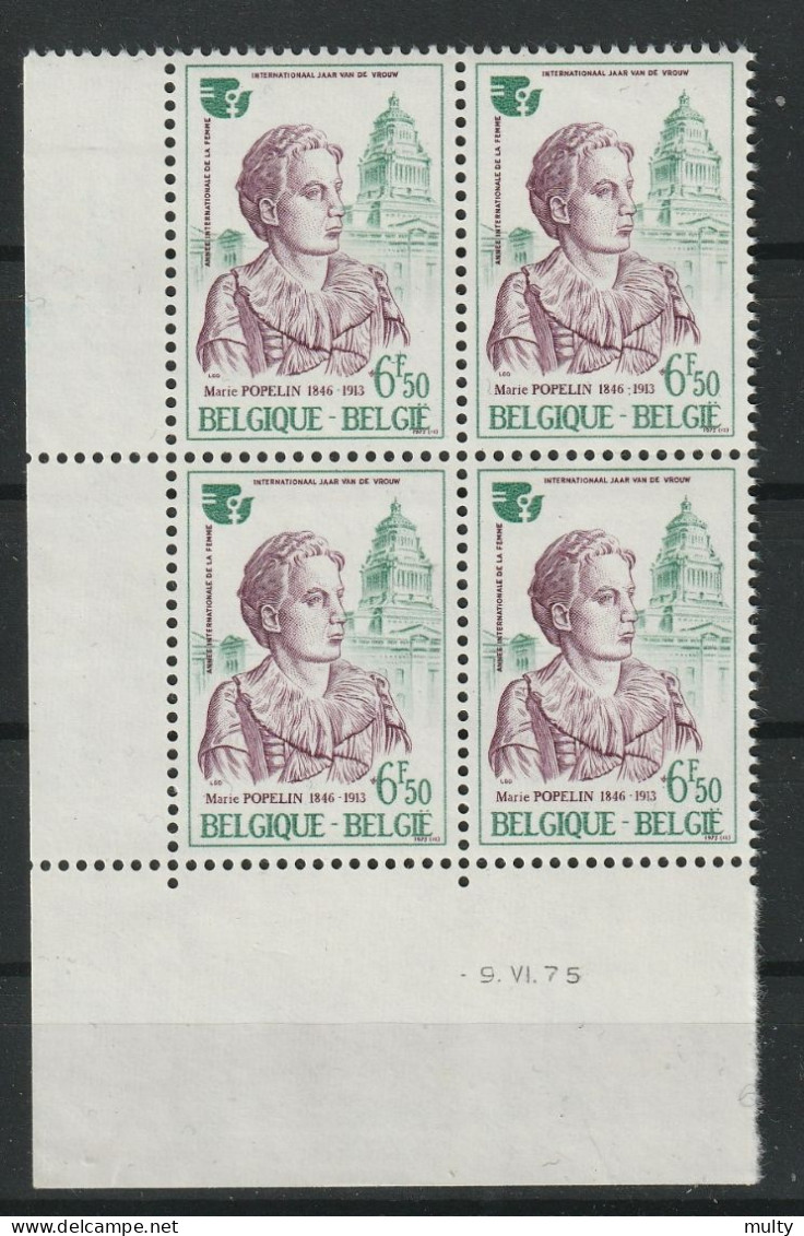 België OCB 1776 ** MNH In Blok Van 4.met Drukdatum 9 VI 75 - Coins Datés