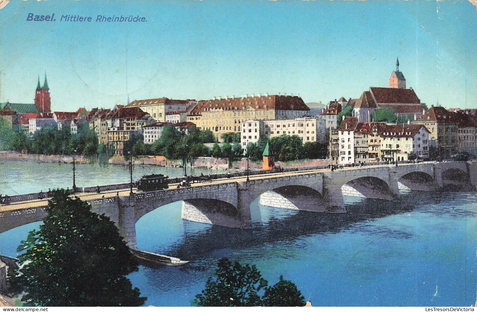 SUISSE - Basel - Mittlere Rheinbrucke - Carte Postale Ancienne - Bâle