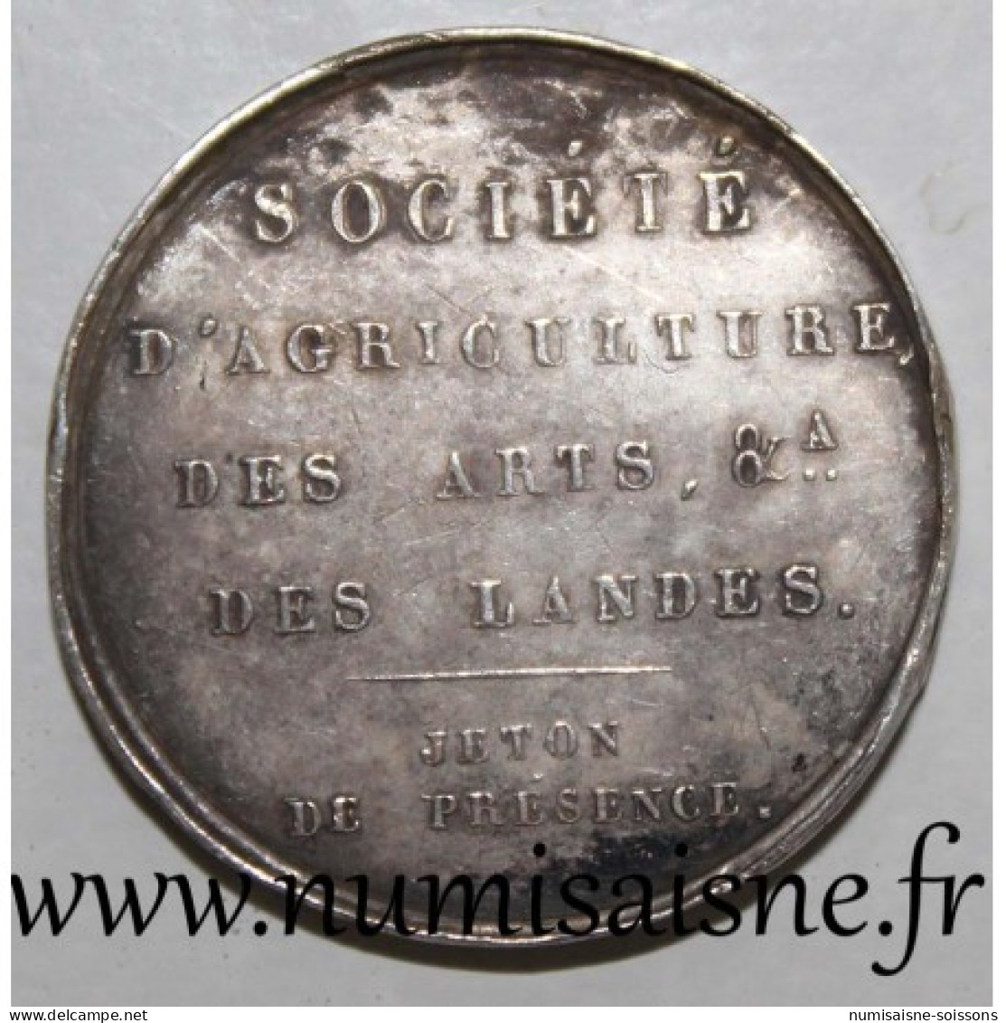 JETON DE PRÉSENCE - SOCIÉTÉ D'AGRICULTURE, DES ARTS & A DES LANDES - LOUIS PHILIPPE I - TB+ - Royaux / De Noblesse