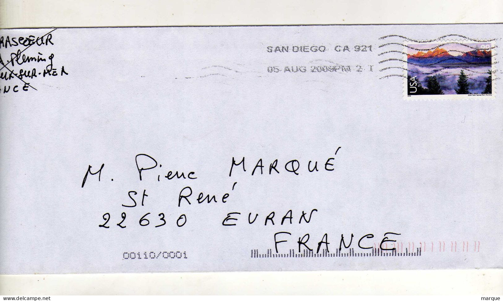 Enveloppe AMERIQUE U.S.A. Oblitération SAN DIEGO 05/08/2009 - Storia Postale