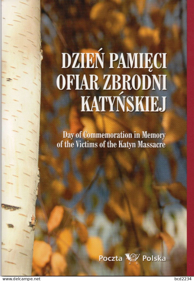 POLAND 2010 POLISH POST OFFICE LIMITED EDITION FOLDER: COMMEMORATION WW2 KATYN MASSACRE BY SOVIET RUSSIA FDC MS - Militaria