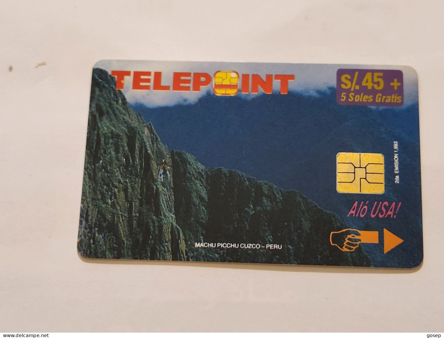 PERU-(PER-TE-33)-Machu Picchu Puzzle-Reverse-2/4(4)(s/45)(PTD001/B2-EX8500)-(tirage-8.500)-used Card+1cars Prepiad,free - Pérou