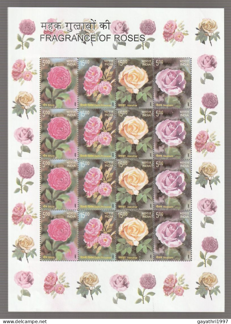 India 2006 Fragrance Of Roses (Perfumed) MINT SHEETLET Good Condition (SL-42) - Unused Stamps