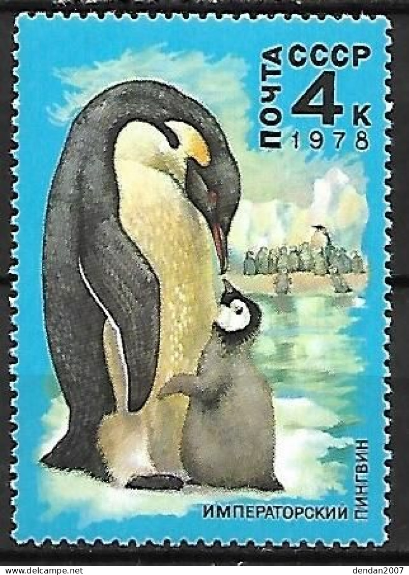 Russia CCCP - MNH ** 1978 :   Emperor Penguin    Aptenodytes Forsteri	(with Chick) - Pinguini
