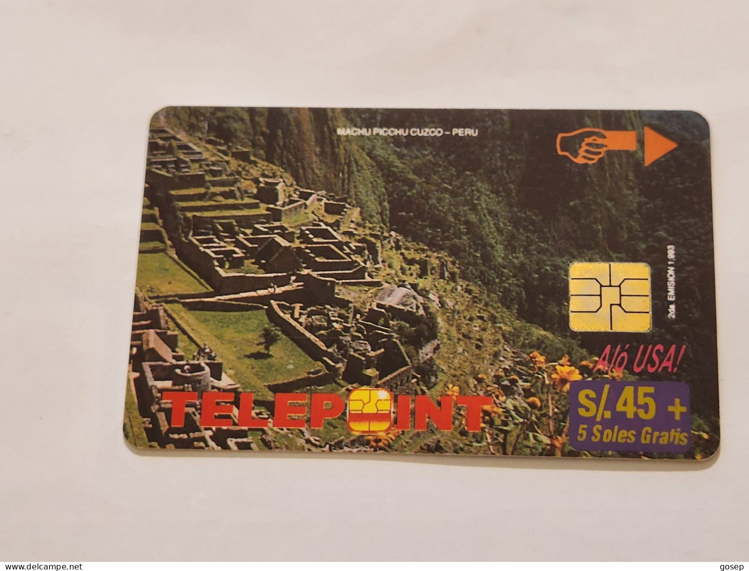 PERU-(PER-TE-42)-Machu Picchu Puzzle-U.S.A-4/4(34)(s/45)(PTD004/D2-EX8000)(tirage-8.000)-used Card+1cars Prepiad,free - Peru