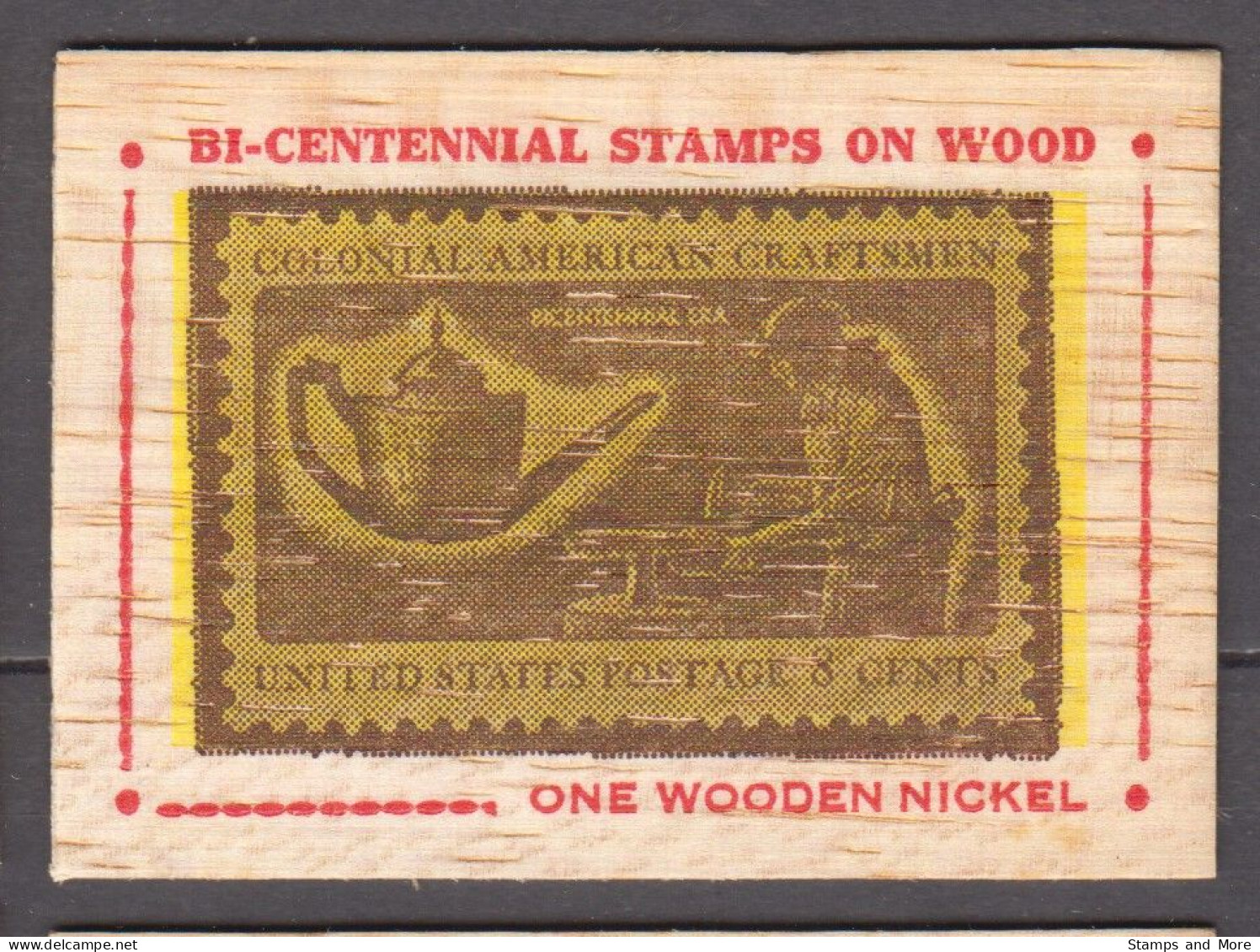 USA - Set Of 13 Stamp Replica's On Wood (Dutchess Philatelic Society, New York) - Schmuck-FDC