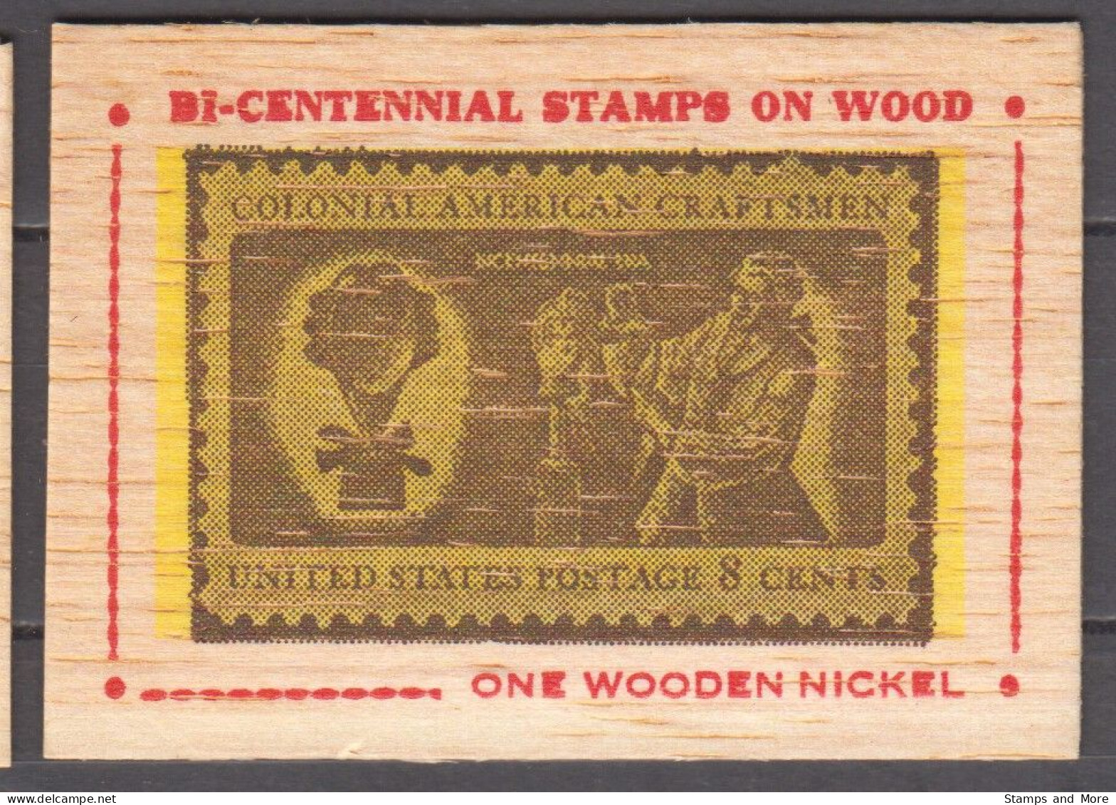 USA - set of 13 stamp replica's on wood (Dutchess Philatelic Society, New York)