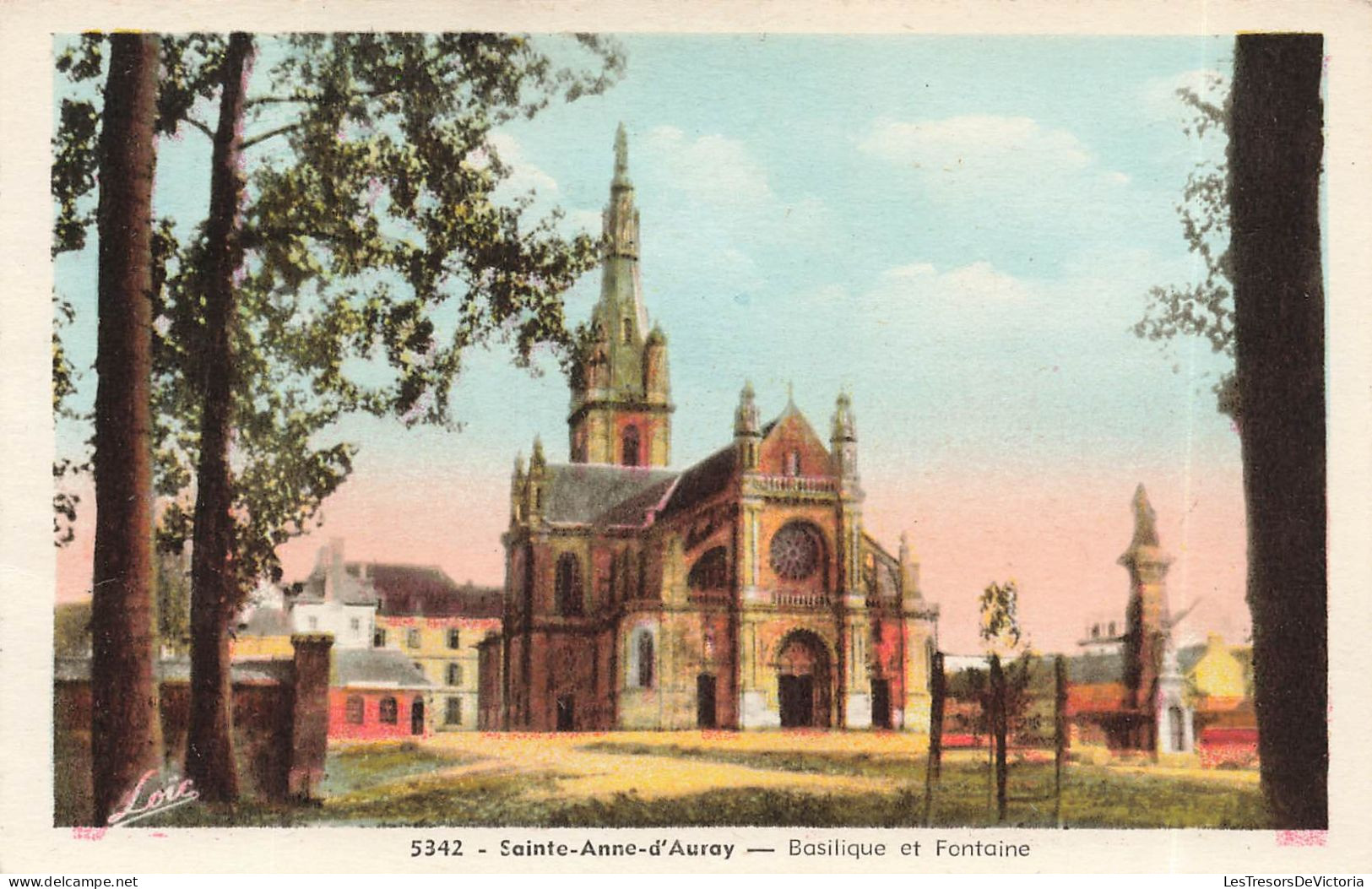 FRANCE - Sainte Anne D'Auray - Basilique Et Fontaine - Carte Postale Ancienne - Sainte Anne D'Auray