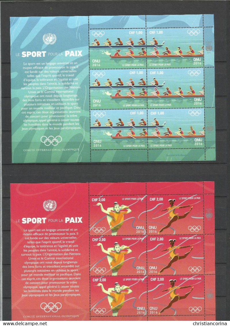 UNITED NATIONS 2016 SPORT OLYMPIC GAMES RIO DE JANEIRO - Unused Stamps