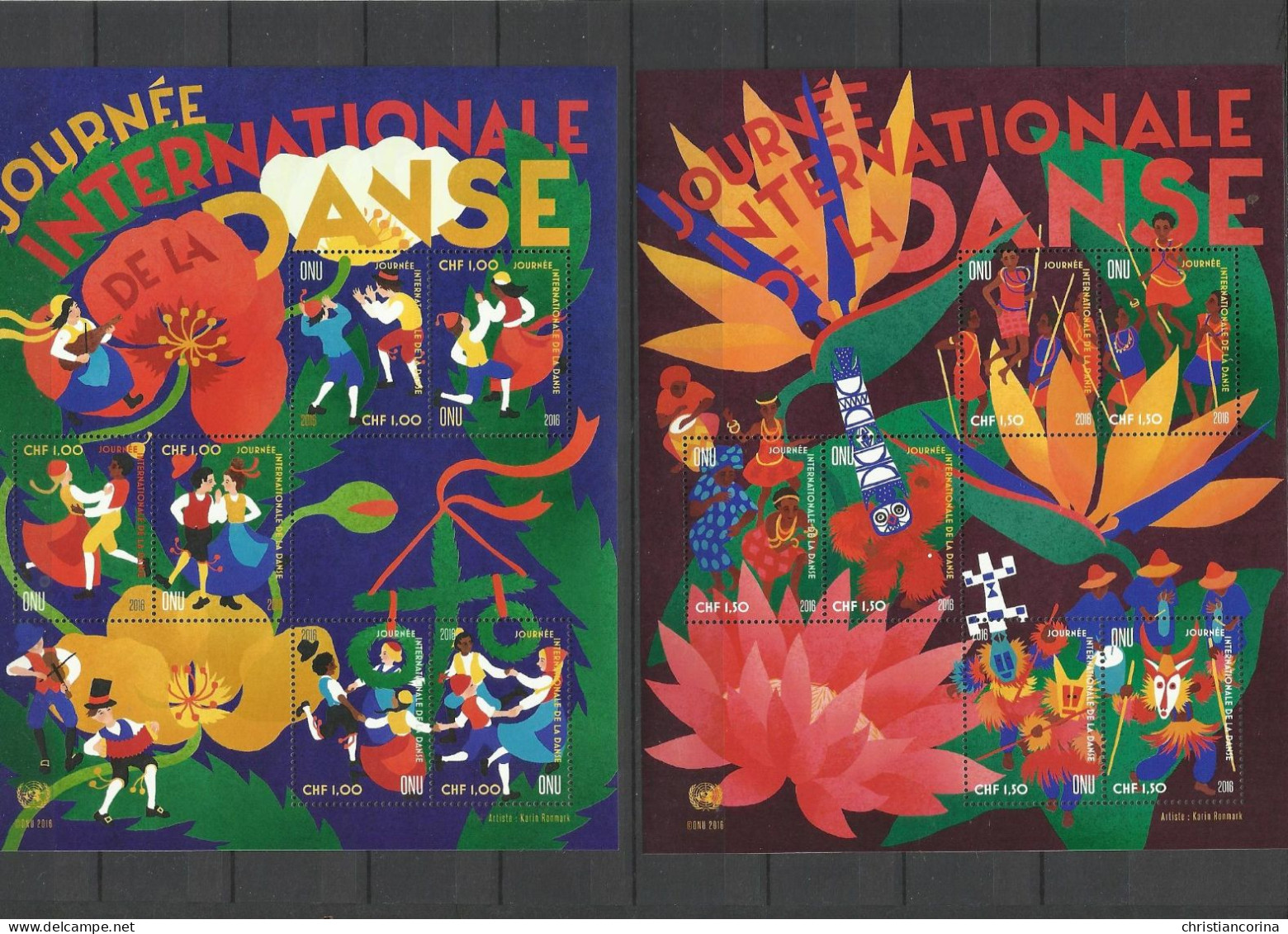 UNITED NATIONS 2016 DANCES - Unused Stamps