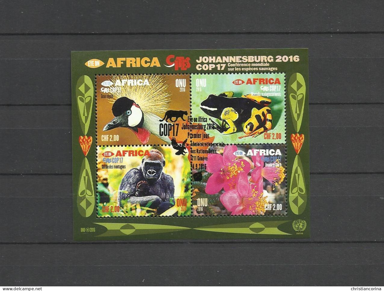 UNITED NATIONS 2016 COP 17 WILDLIFE - Unused Stamps