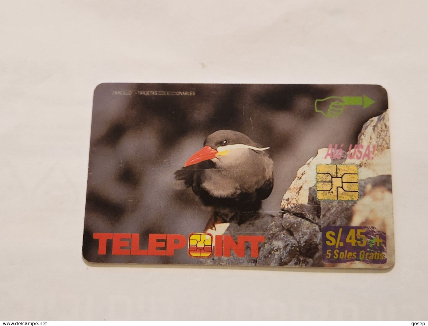 PERU-(PER-TE-67)-Zarcillo Bird-(74)(s/45-5soles Gratis)(T50011AL--00503577)(tirage-?)-used Card+1cars Prepiad,free - Peru