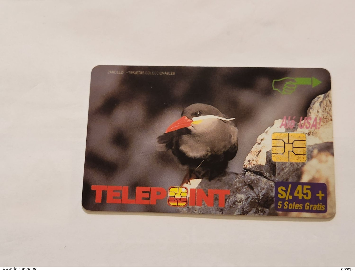 PERU-(PER-TE-68)-Zarcillo Bird-(76)(s/45-5soles Gratis)(T50011AL--00522342)(tirage-?)-used Card+1cars Prepiad,free - Peru