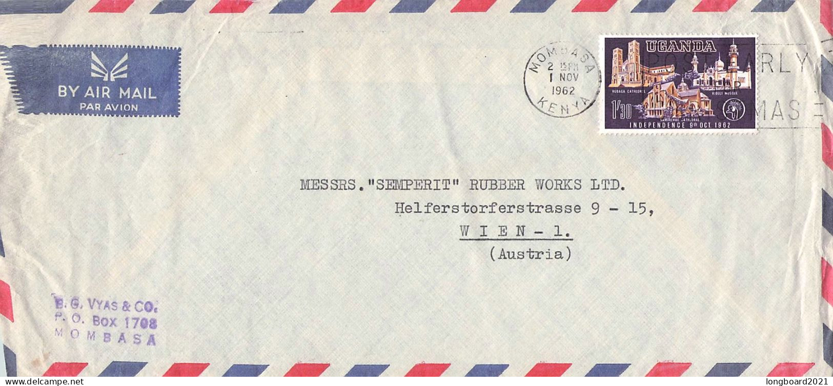 UGANDA - AIRMAIL1962  - VIENNA/AT /4520 - Ouganda (1962-...)