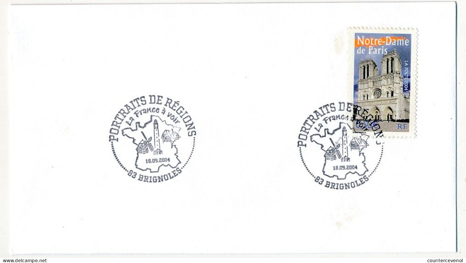 FRANCE - 10 Enveloppes Portraits De Régions Obl Illustrée 83 BRIGNOLES 18/09/2004 - 2000-2009