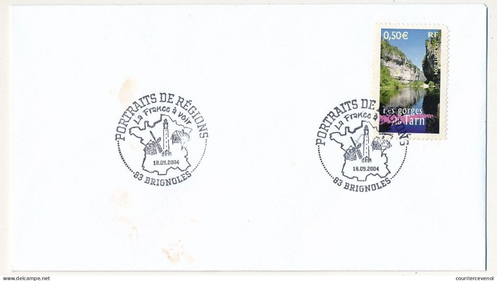 FRANCE - 10 enveloppes Portraits de Régions obl illustrée 83 BRIGNOLES 18/09/2004