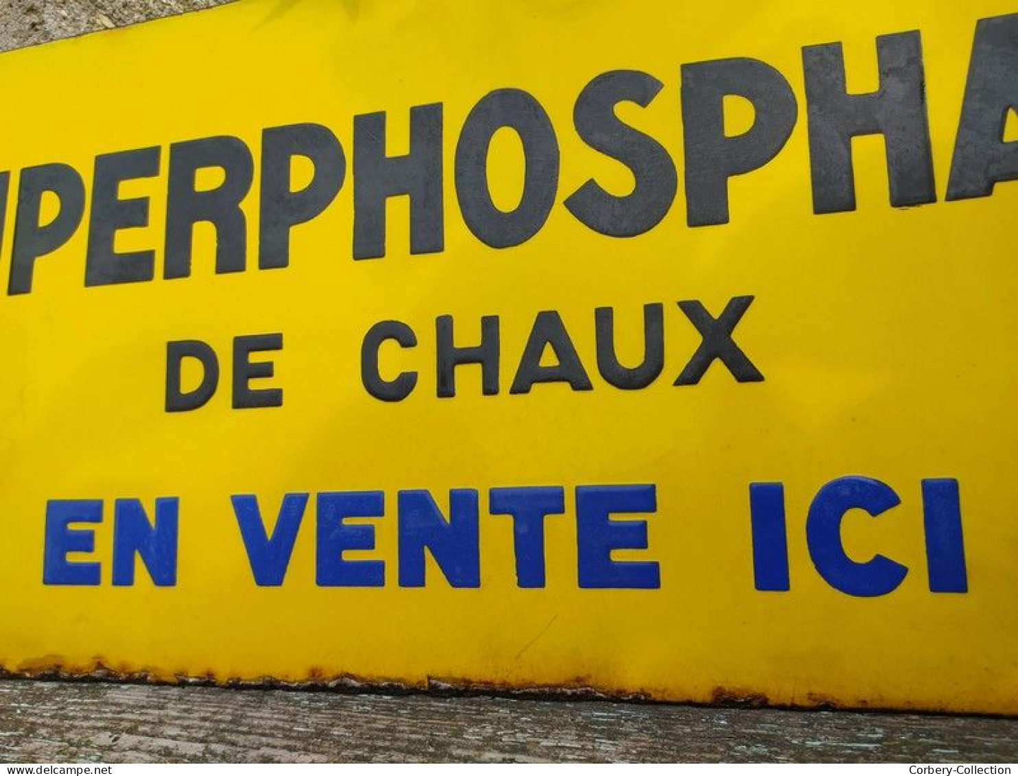 Ancienne Plaque Émaillée Super Phosphate Émail Alsacienne de Strasbourg Agricole