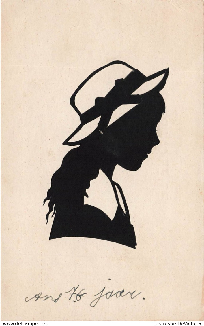 SILHOUETTES - Jeune Fille à Chapeau - Carte Postale Ancienne - Silhouetkaarten