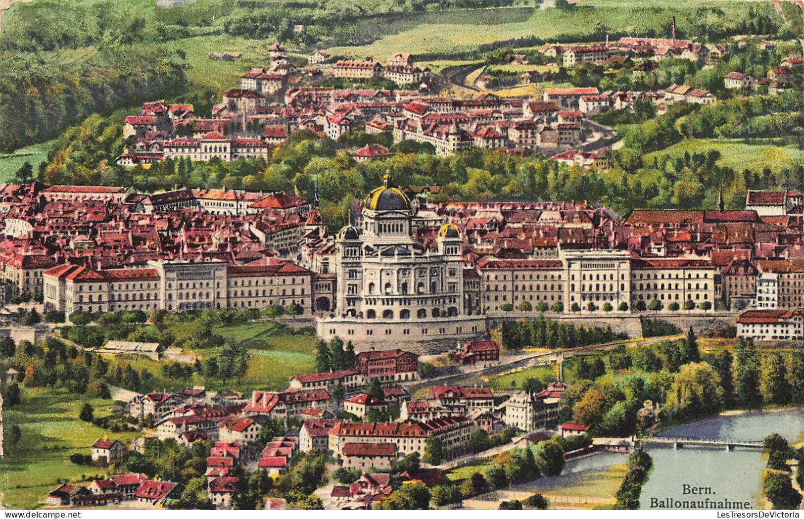 SUISSE - Bern - Ballonaufnahme - Colorisé - Carte Postale Ancienne - Bern