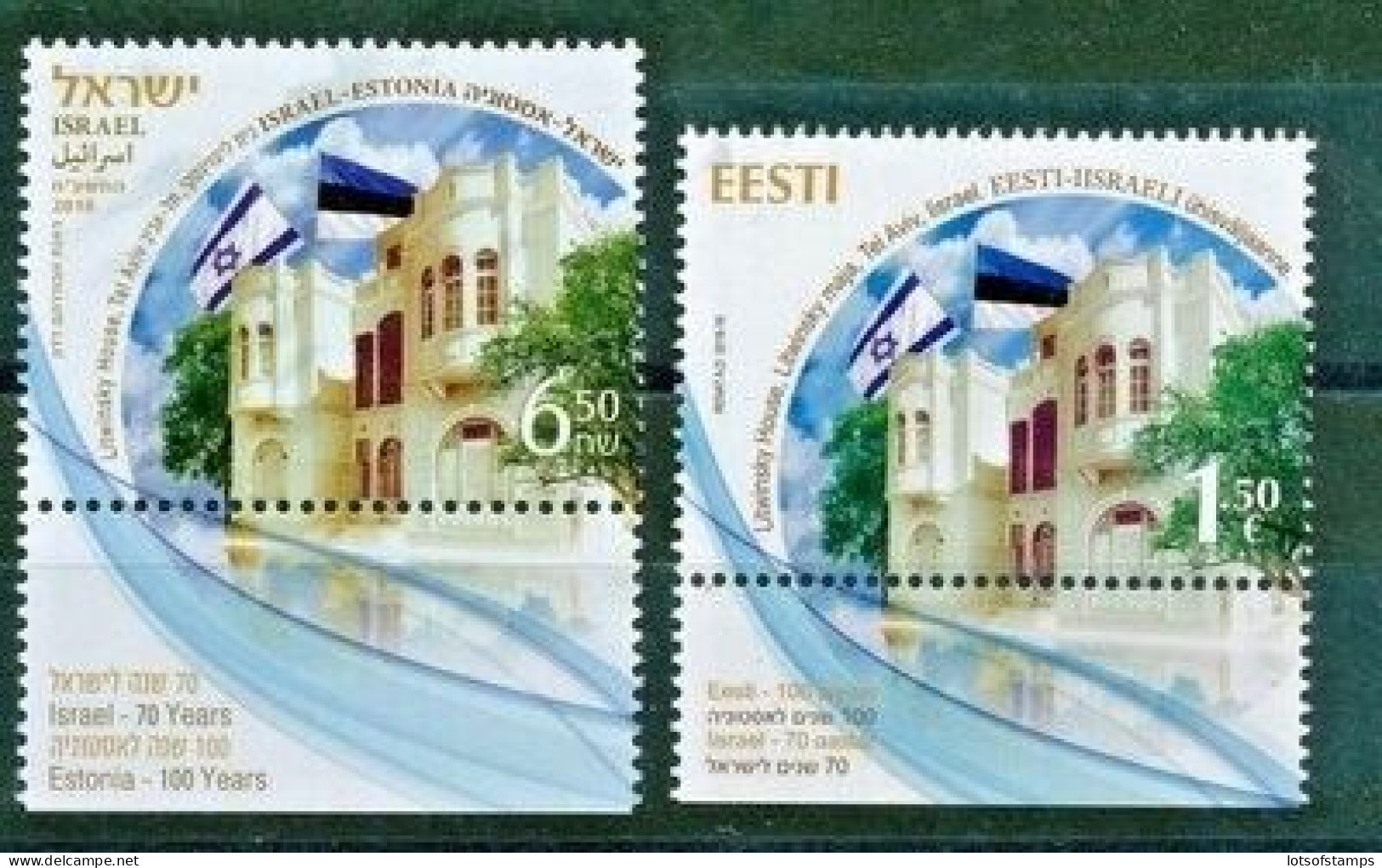 ISRAEL 2018 JOINT ISSUE WITH ESTONIA STAMPS BOTH STAMPS MNH - Neufs (avec Tabs)