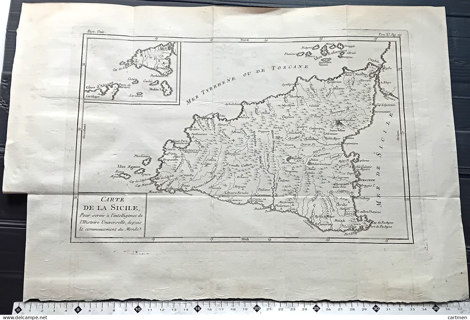 ATLAS MAP ITALIE SICILE SICILIA CARTE ANCIENNE  BRION DE LA TOUR 1780 - Cartes Géographiques