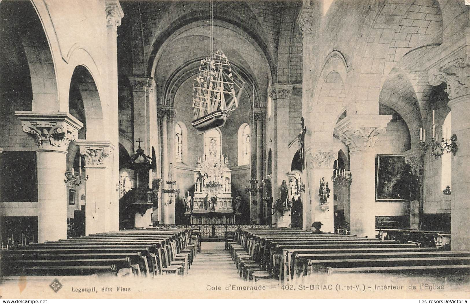 FRANCE - Cote D'Emeraude - St Briac - Intérieur De L'Eglise - Carte Postale Ancienne - Saint-Briac