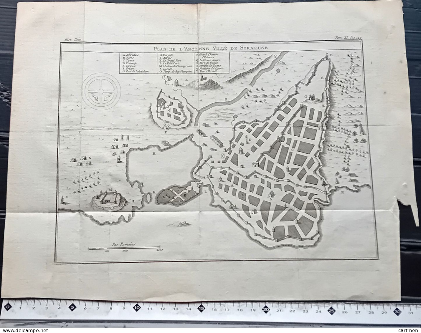 ATLAS MAP ITALIE  AUTRE PLAN DE SYRACUSE CARTE ANCIENNE MAP BRION DE LA TOUR 1780 - Cartes Géographiques