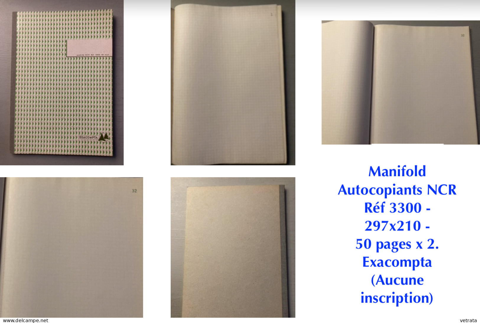 Papeterie Exacompta : 4 Cahiers Commandes / 1 Manifold Autocopiant & 1 Registre + 2 Registres (400 & 200 Pages) & 1 Clas - Supplies And Equipment