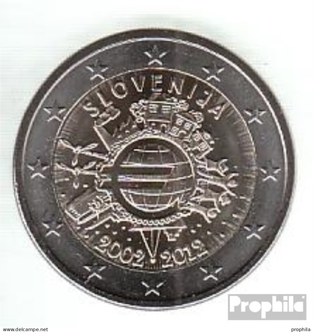 Slowenien 2012 Stgl./unzirkuliert Stgl./unzirkuliert 2012 2 EURO 10 Jahre EURO Bargeld - Slovénie