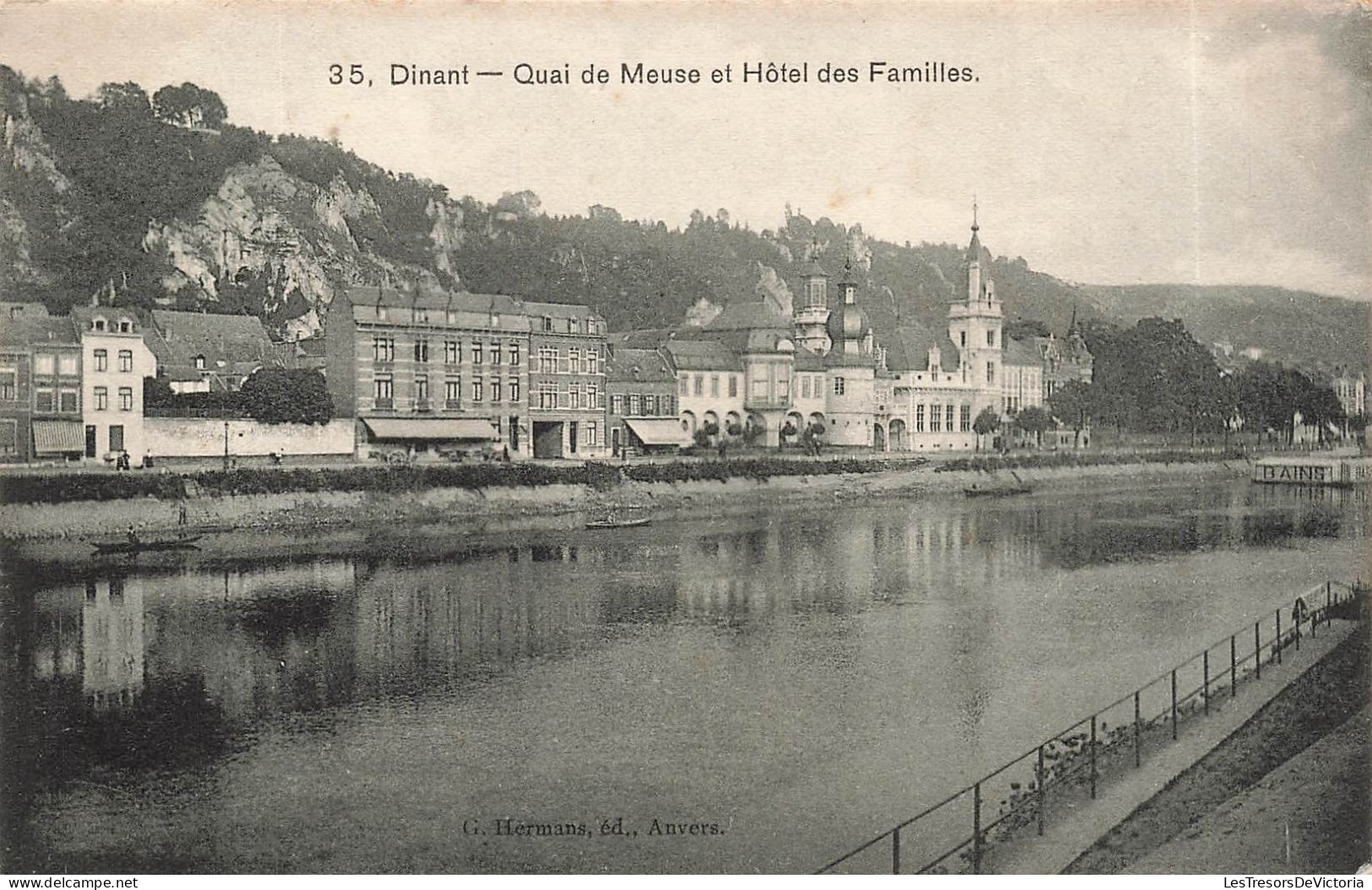 BELGIQUE - Dinant - Quai De Meuse Et Hôtel Des Familles - Carte Postale Ancienne - Dinant