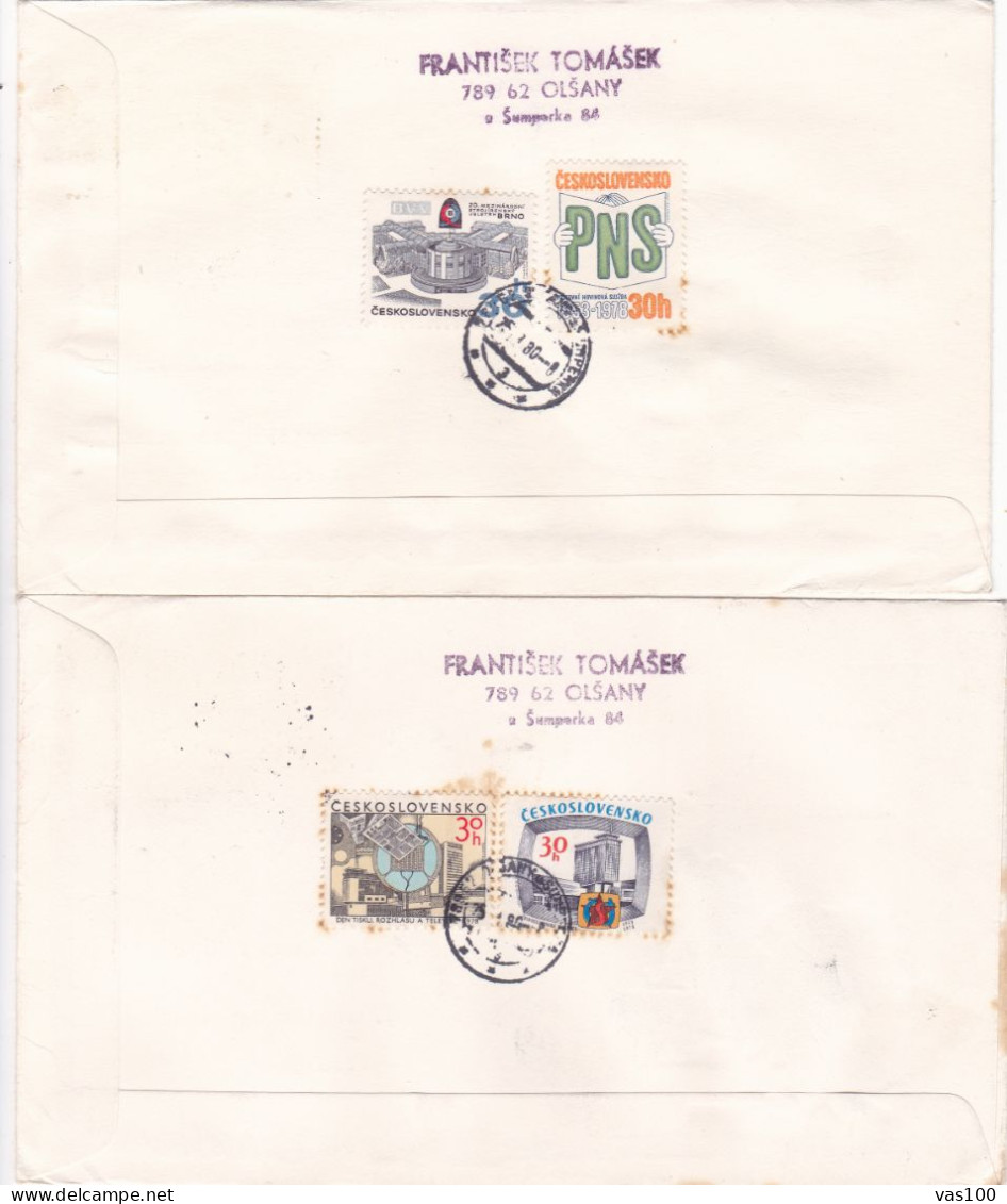 MASKS 1980 COVERS 2 FDC CIRCULATED Tchécoslovaquie - FDC