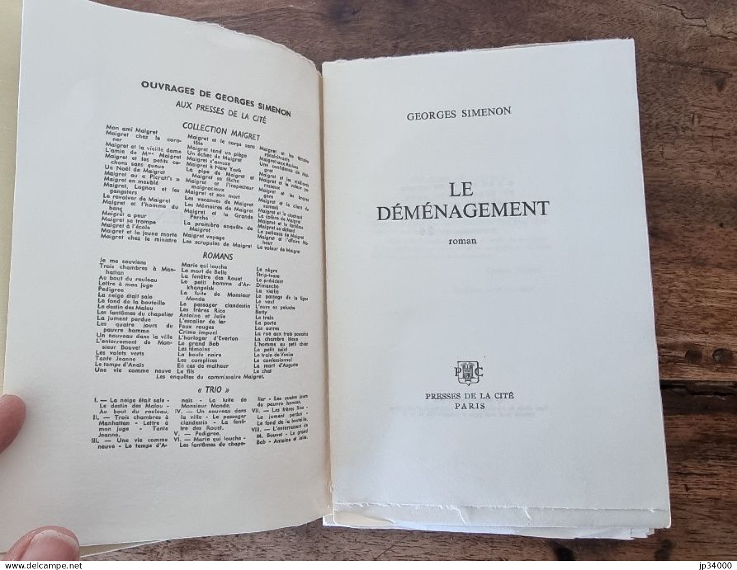 Georges SIMENON. Le Déménagement. Edition Originale. N°26/70 Exemplaires - Presses De La Cité