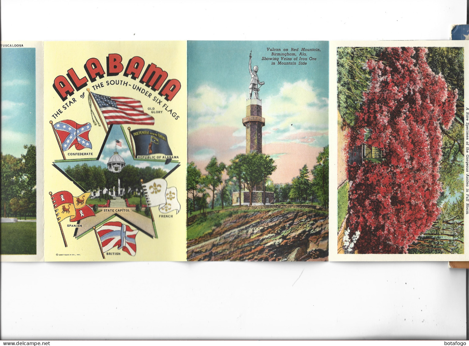 CARNET 18 VUES(recto et verso) Beautiful ALABAMA   en 1951!