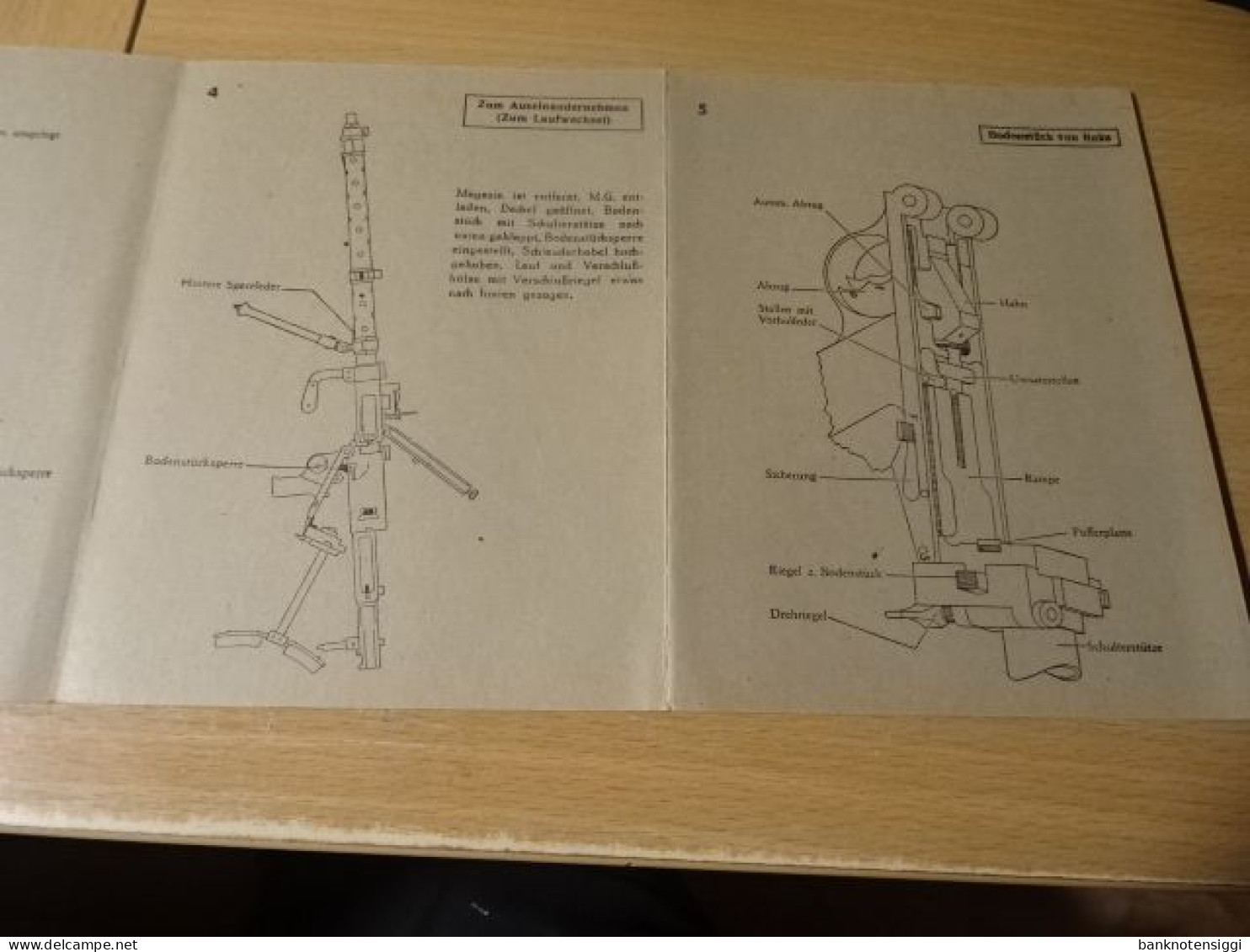 1 Originale Waffentafel. Das M.G. 13  (DREYSE) 1943. - Ausrüstung