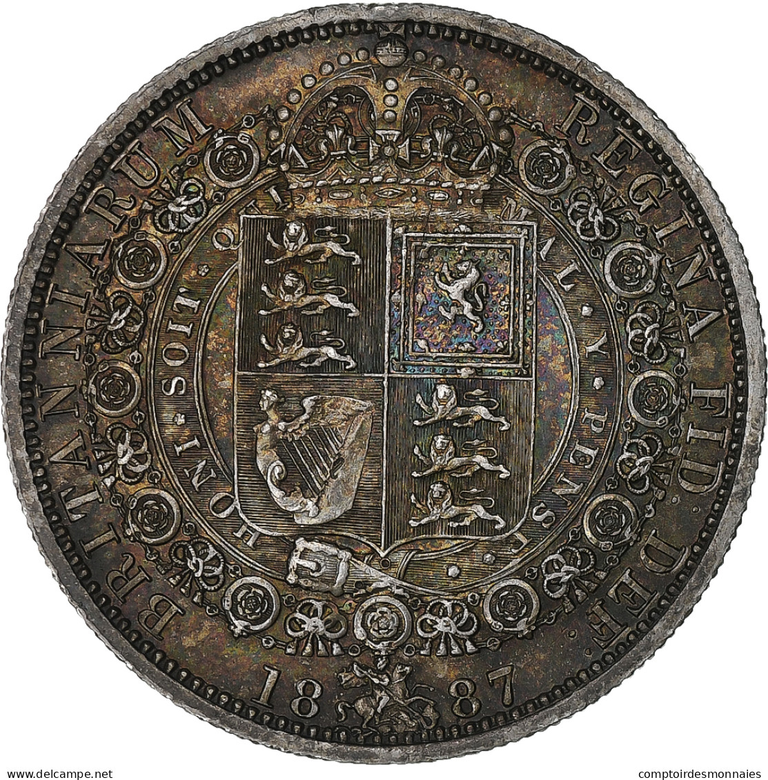 Grande-Bretagne, Victoria, 1/2 Crown, 1887, Londres, SPL, Argent, KM:764 - K. 1/2 Crown