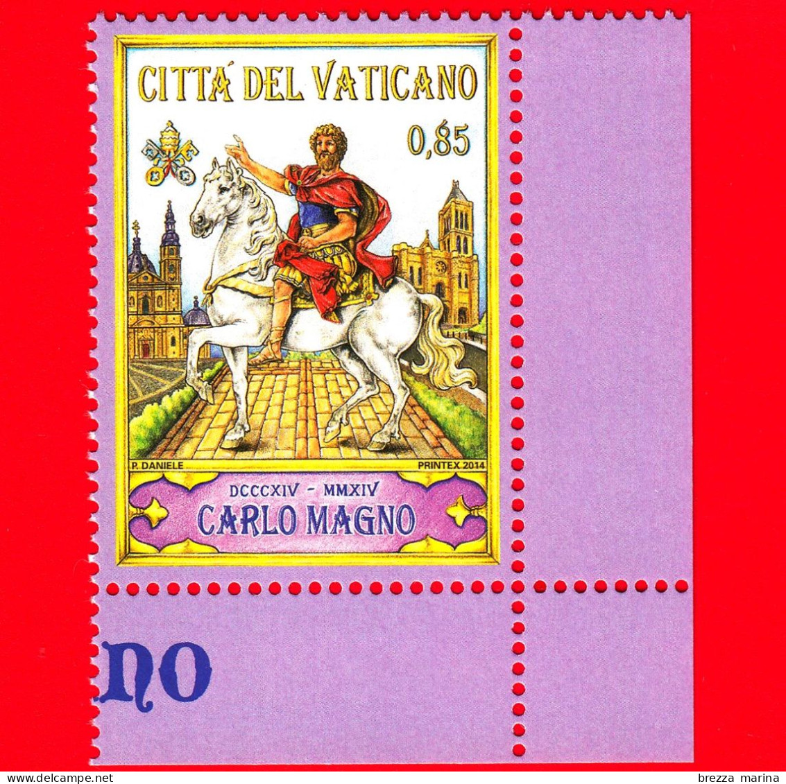 Nuovo - MNH - VATICANO - 2014 - 1200º Anniversario Della Morte Di Carlo Magno  - Carlo Magno A Cavallo - 0,85 € - Unused Stamps