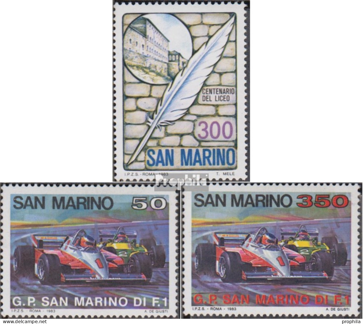 San Marino 1277,1282-1283 (kompl.Ausg.) Postfrisch 1983 Gymnasium, Autorennen - Neufs