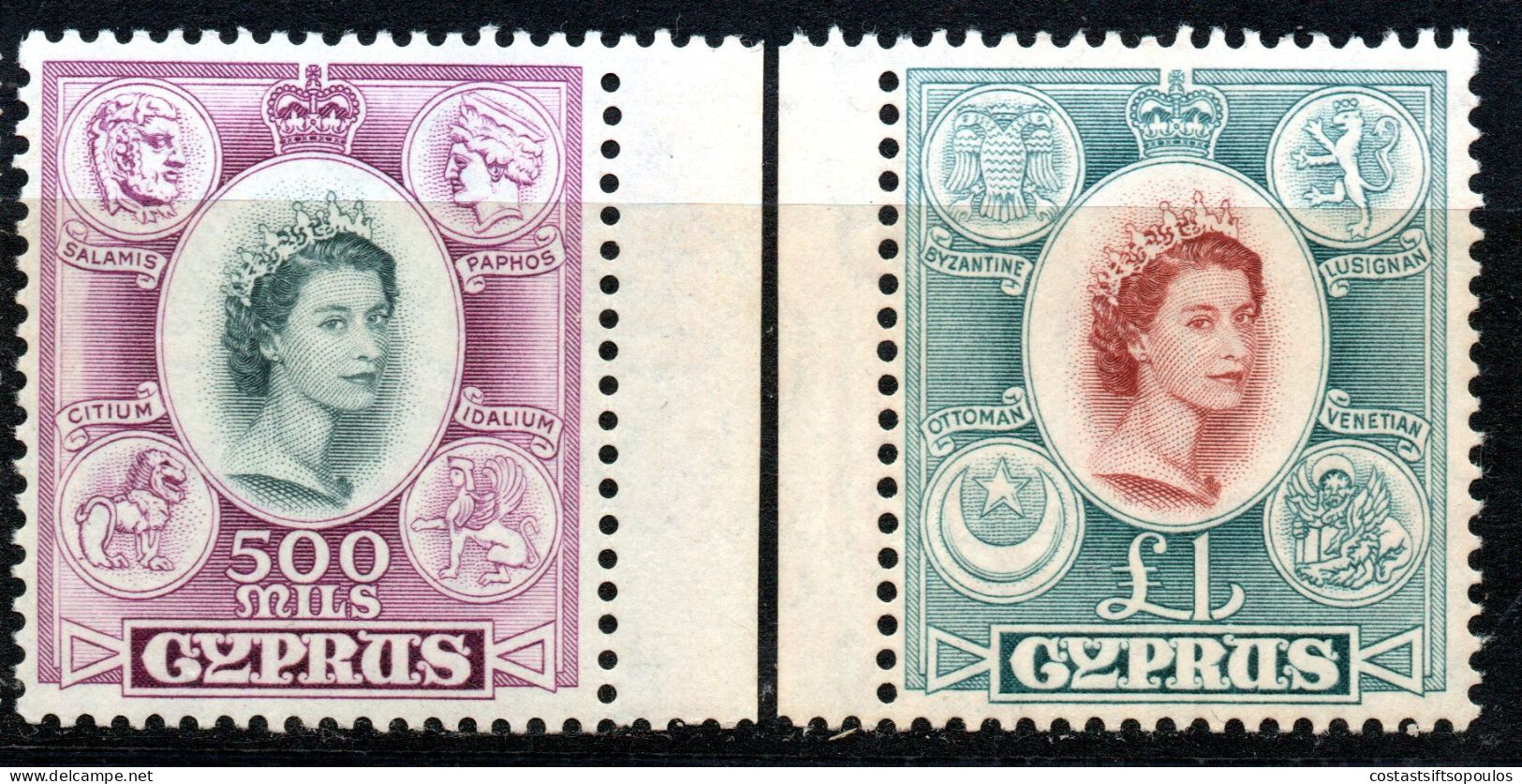 2366. CYPRUS1955 SG. 173-187, SC. 168-182 MNH.SOME VERY LIGHT BICOLOURED GUM. - Cyprus (...-1960)