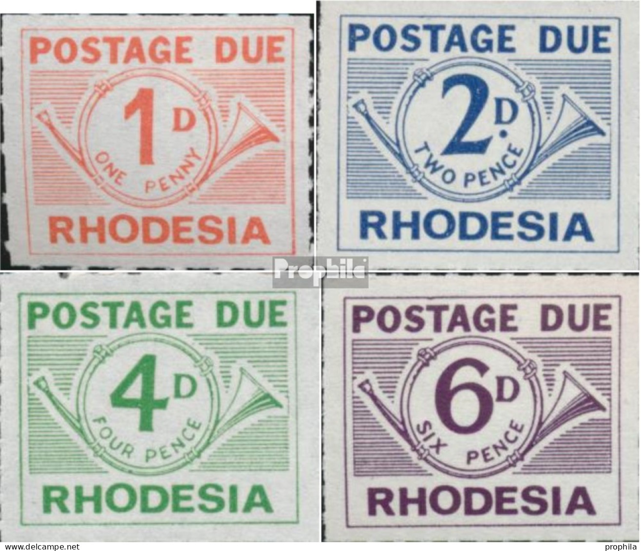 Rhodesien P1C-P4A (kompl.Ausg.) Postfrisch 1965 Portomarken - Rhodésie (1964-1980)