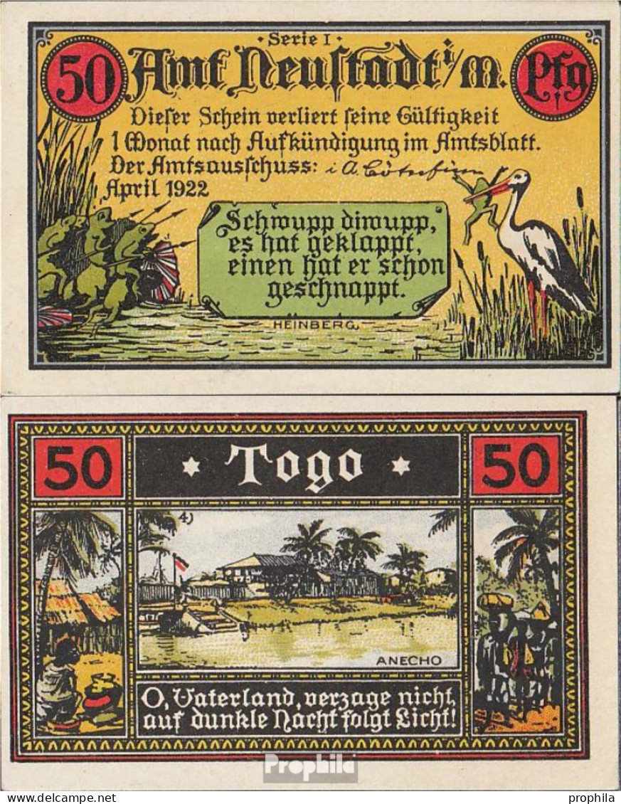 Neustadt Notgeld: 961.1 Bild 4 Togo Gebraucht (III) 1922 50 Pfennig Neustadt Amt - Otros & Sin Clasificación