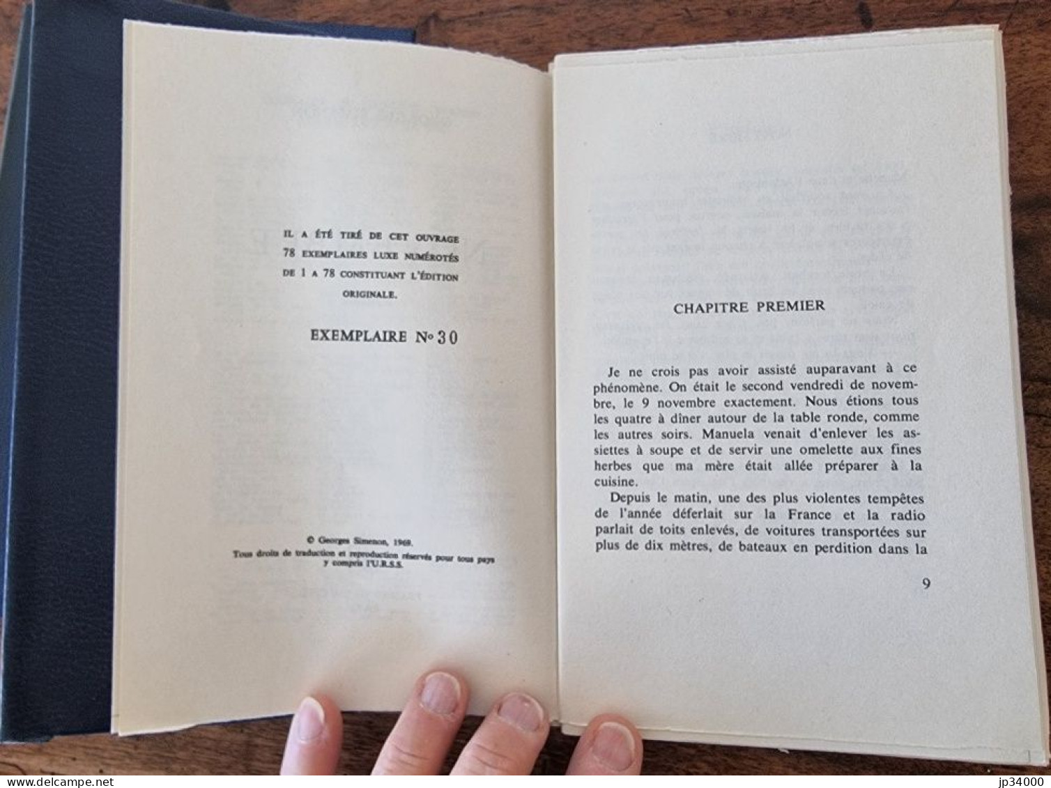 Georges SIMENON. Novembre. Edition Originale. N°30/78 Exemplaires Luxe Numérotés - Presses De La Cité