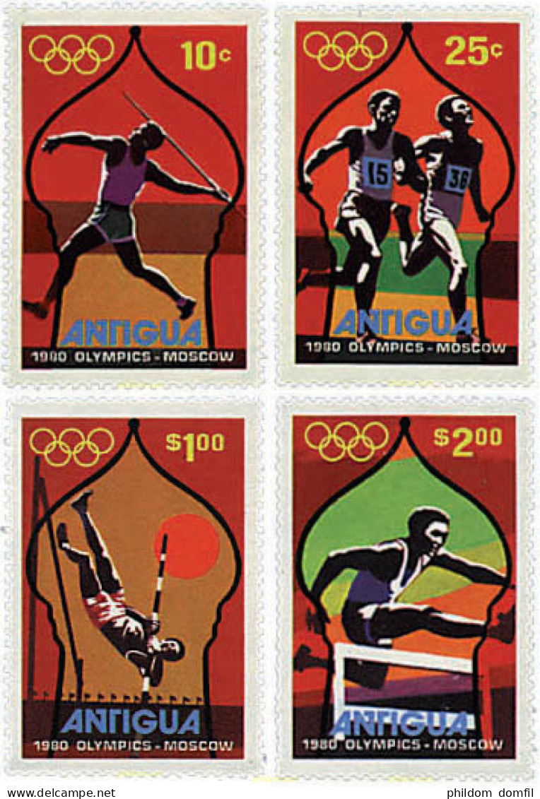 46693 MNH ANTIGUA 1980 22 JUEGOS OLIMPICOS VERANO MOSCU 1980 - Otros & Sin Clasificación