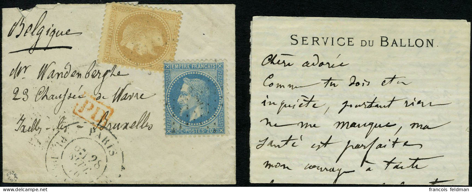 Lettre Formule Imprimée Petit Format 6,7x10,2 SERVICE Du BALLON Dans Une Petite Enveloppe Affranchie à 30c (10+20), Dépa - Autres & Non Classés