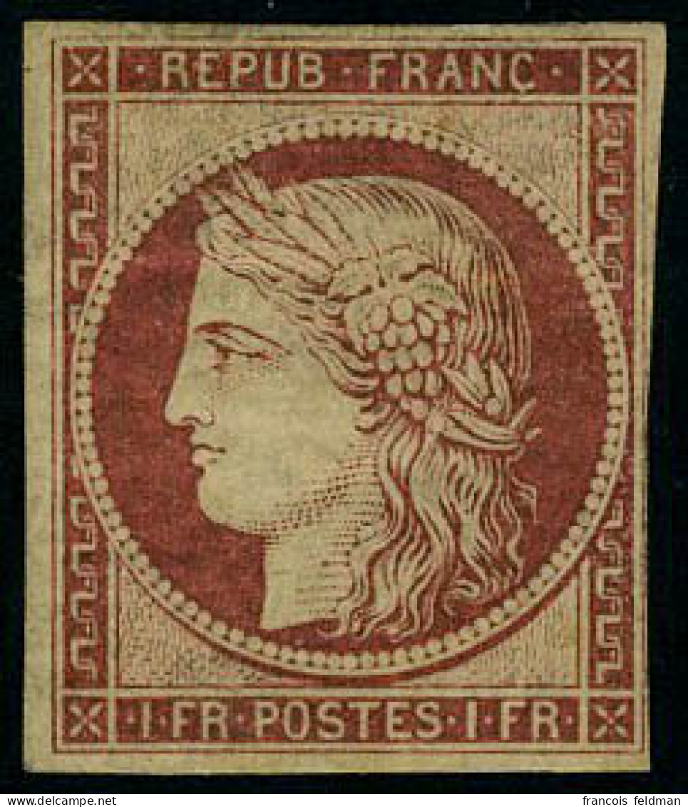 Neuf Avec Charnière N° 6F + 9e, 1F Carmin + 10c Brun, Réimpression, P.d. Aspect TB - Autres & Non Classés